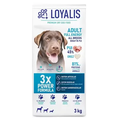 Hrana uscata premium, Loyalis, Adult, Full Energy, Pui, 3 kg