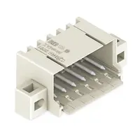 THR male header; 1.0 mm Ø solder pin; angled; clamping collar; Pin spacing 3.5 mm; 4-pole; light gray