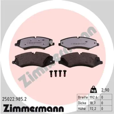 Set placute frana, frana disc ZIMMERMANN 25022.985.2