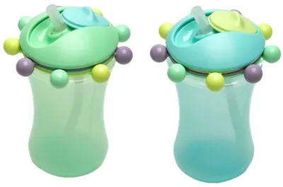 Set de sticle Melii - Albastru și verde, 340 ml, 2 buc