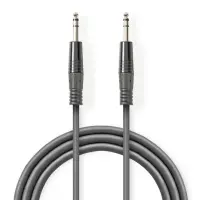 Cablu audio jack stereo 6.35mm T-T 1.5m Gri, Nedis COTH23020GY15