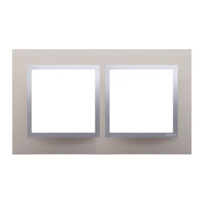 Rama dubla de metal IP20/IP44(a se folosi cu DUN1 pentru IP44), satin stralucitor