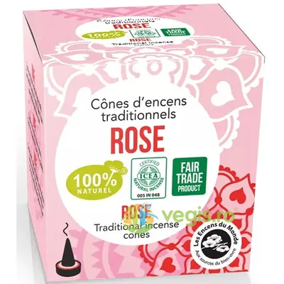 Conuri Parfumate Naturale Indiene - Trandafir 12buc