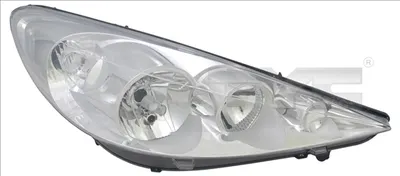 Far dreapta (H1 H7, reglaj electric, fundal argintiu, Semnalizator argintiu) PEUGEOT 206+ 2009-2013