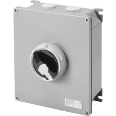 Selector rotativ - HP- montaj aparent - COMMAND - METAL BOX - 80A 3P - blocabil BLACK KNOB - IP66