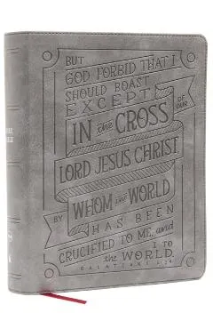 Nkjv, Journal Reference Edition Bible, Verse Art Cover Collection, Leathersoft, Gray, Red Letter, Comfort Print: Let Scripture Explain Scripture. Refl