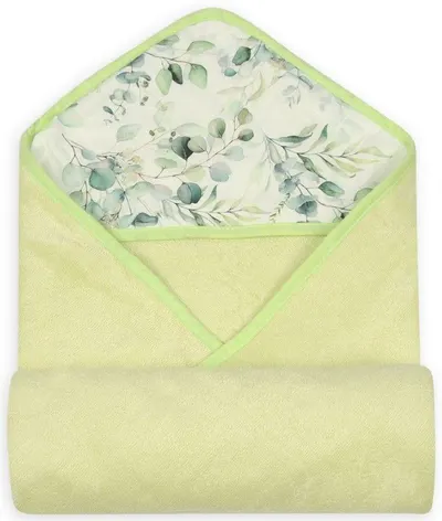 Prosop cu glugă pentru bebeluși Baby Matex – Bambus, 100 x 100 cm, verde