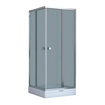 Cabina dus simpla Londra patrata sticla clara 90 x 90 x 195 cm cadita si sifon incluse