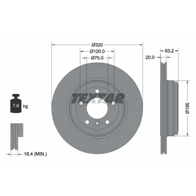 Disc frana TEXTAR 92122703