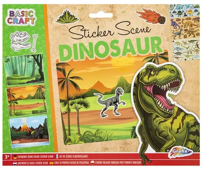Autocolante Grafix - Dinosaur, 3 peisaje, 27 x 21 cm
