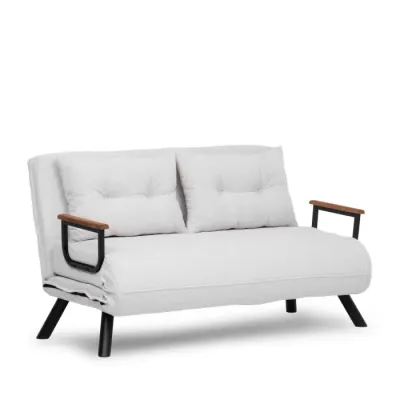 Canapea extensibila SANDO, 2 locuri, alb, 133x78x78 cm