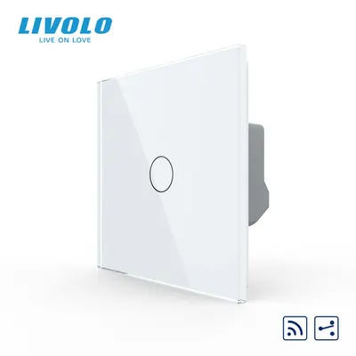 Intrerupator simplu tactil, wireless - control din telecomanda RF, cap scara / cap cruce, cu panou sticla, Generatia Noua Alb