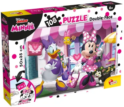 Puzzle cu două fețe Lisciani de colorat din 108 piese - Minnie Mouse