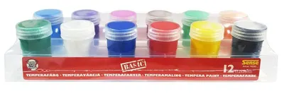 Set de vopsele tempera Sense - Basic, 12 bucăți