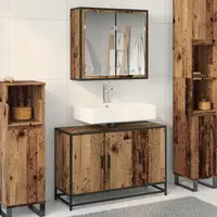 vidaXL Set de mobilier pentru baie 2 buc. Lemn Vechi 90 x 33 x 60 cm