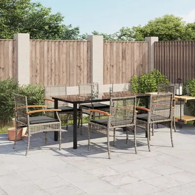 Gossi set mobilier de gradina cu perne, 7 piese, gri, poliratan