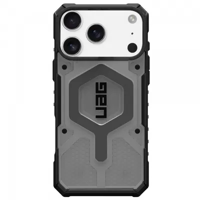 Husa MagSafe pentru Apple iPhone 17 Pro, Urban Armor Gear, Pathfinder Clear, Gri