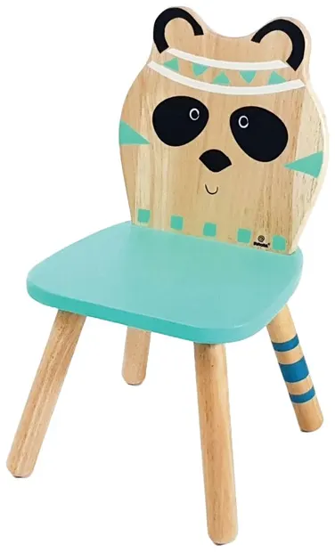 Scaun din lemn pentru copii Svoora - Indianimals, panda, albastru
