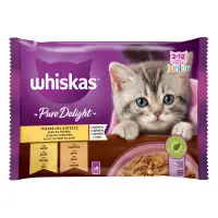 Whiskas Pure Delight hrana umeda pentru pisici junioare cu carne de pasare in aspic 4x85g