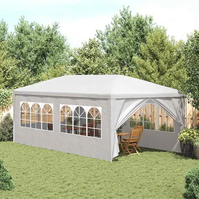 vidaXL Cort de petrecere, alb, 3 x 6 m
