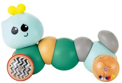 Jucărie pentru împins Infantino - B Kids, Omidă în culori pastel