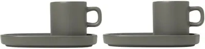 Set 2 cești pentru espresso Blomus - Pilar, 50 ml, gri