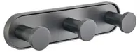 Agățătoare de perete triplă Inter Ceramic - Lusso, 17.2 x 4.15 x 5 cm, Gun Grey
