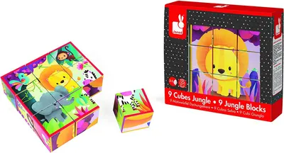 Cubulete pentru copii Janod Kubkid -Animale din jungla