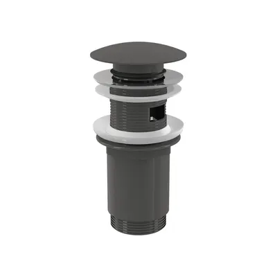 Ventil lavoar gun metal lucios click-clack cu preaplin si dop mare Alcadrain A392-GM-P