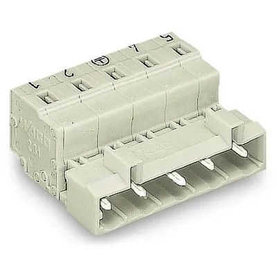 1-conductor male connector; 100% protected against mismating; Preceding ground contact; direct marking; 2.5 mm²; Pin spacing 7.5 mm; 4-pole; 2,50 mm²; light gray