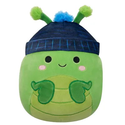 Jucarie de plus, Squishmallows, Greierele Trenton cu caciula albastra, 19 cm