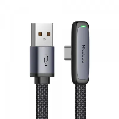 Cablu Date si Incarcare USB-A - USB-C McDodo CA-3340 Angled, 100W, 1.2m, Negru