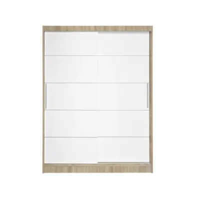 Dulap RODOS 03, usi glisante, corp somona + usi alb, 150x60x200 cm