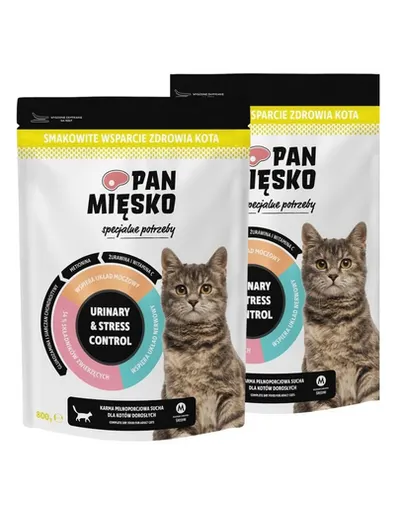 PAN MIĘSKO Hrană uscată pentru pisici cu nevoi speciale Urinary & Stress Control 2x800 g