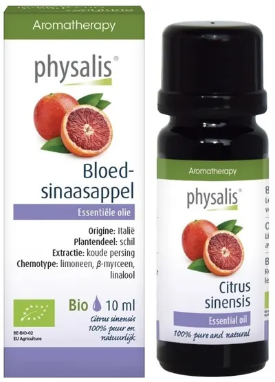Ulei esențial organic, portocală roșie, 10 ml, Physalis