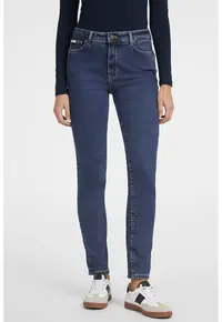 Blugi skinny cu detaliu logo - Albastru