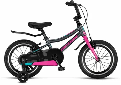 Bicicleta copii Motion Lady, culoare antracit roz, roata 16 , cadru din otel