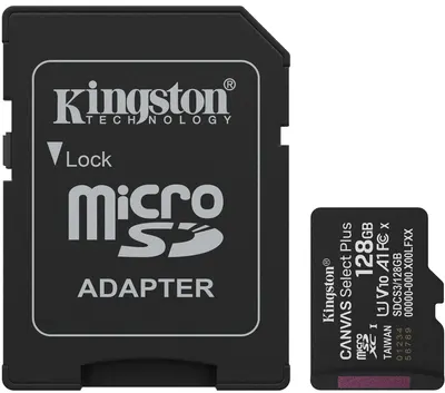 Card de memorie Kingston - Canvas Select Plus, 128GB, microSD, C10 + adaptor