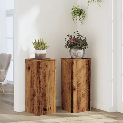 Gossi suporturi de plante 2 buc. lemn vechi 30x30x70cm lemn prelucrat