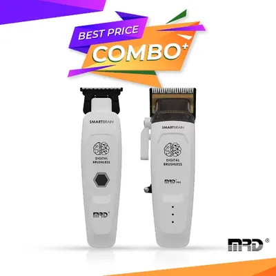 Set MRD - Smart Brain - Masina de tuns + Masina de contur - fara fir - White