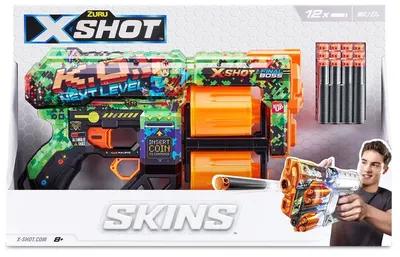 Blaster Zuru X Shot - Skins Dread, 12 săgeți, sortiment