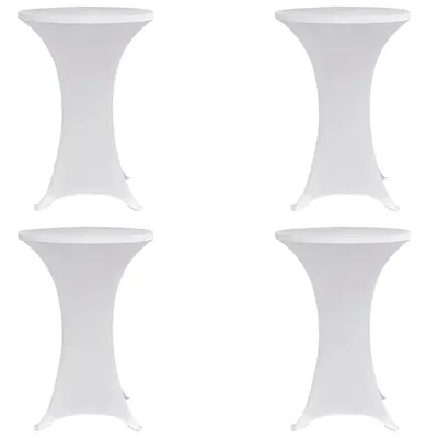 vidaXL Husă de masă cu picior Ø60 cm, 4 buc., alb, elastic