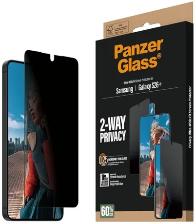 PanzerGlass sticlă protector – 2-Way Privacy cu EasyAligner, Galaxy S26 Plus