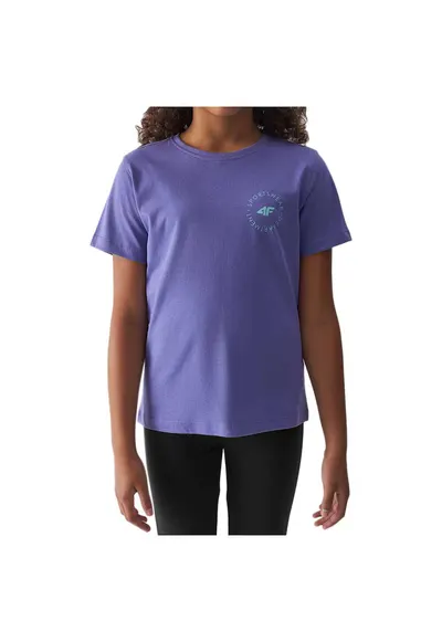Tricou copii bumbac - mov - maneca scurta - 4FJWAW24TTSHF1858