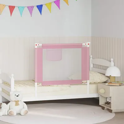 vidaXL Balustradă de protecție pat copii, roz, 90x25 cm, textil