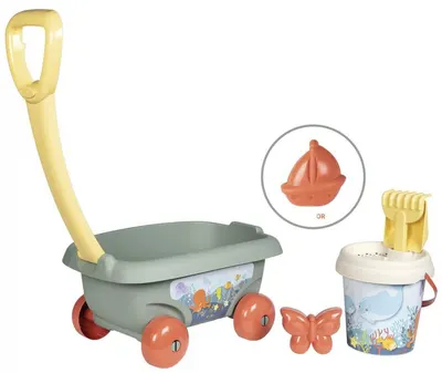 Set pentru nisip cu cărucior Smoby Life - Set de 6 piese