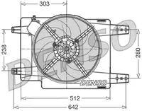 Ventilator radiator (cu carcasa) potrivit ALFA ROMEO 156 1.6 1.8 2.0 02.97-05.06