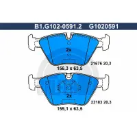 Set placute frana, frana disc GALFER B1.G102-0591.2