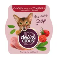 Supa pentru pisici Delickcious pui, rosii spanac 80 gr