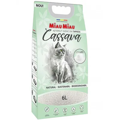 Asternut Igienic Pentru Pisici, Cassava Miau Miau, 6 L